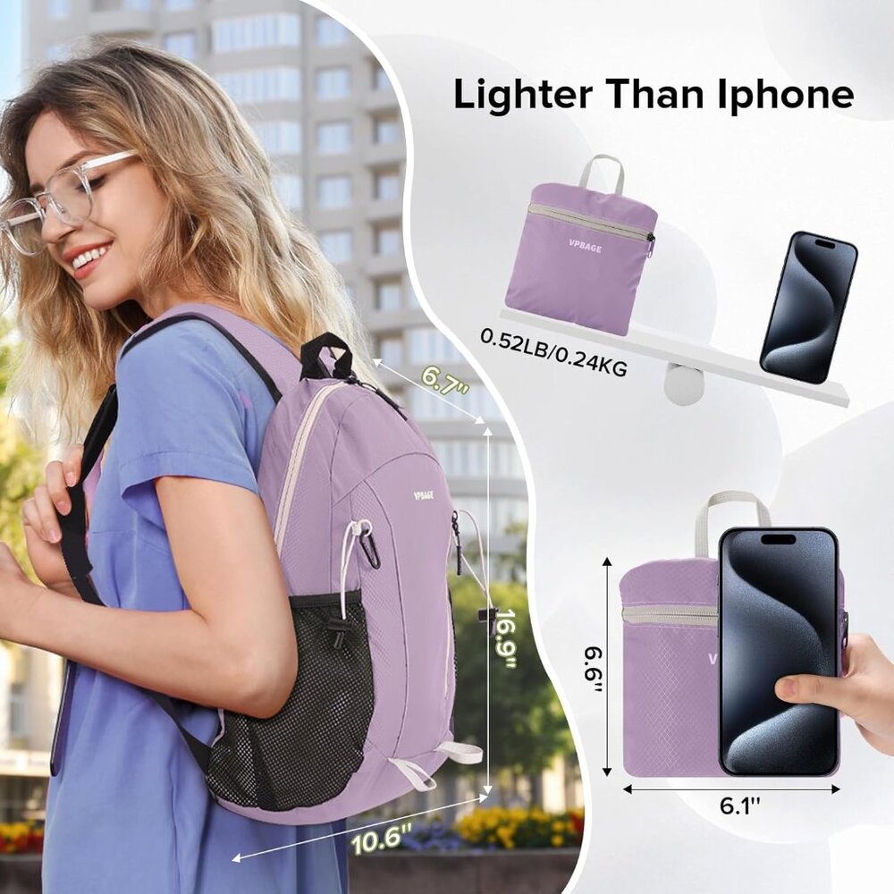 Versatile 15l Water-Resistant Backpack - Ultralig… - image 2